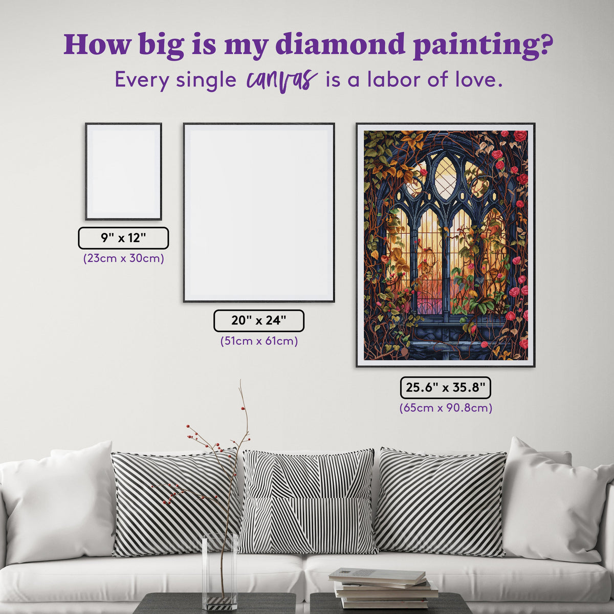 Diamond Painting Eerie Stained Glass 25.6" x 35.8" (65cm x 90.8cm) / Square with 73 Colors including 1 AB and 4 Fairy Dust Diamonds / 95,265