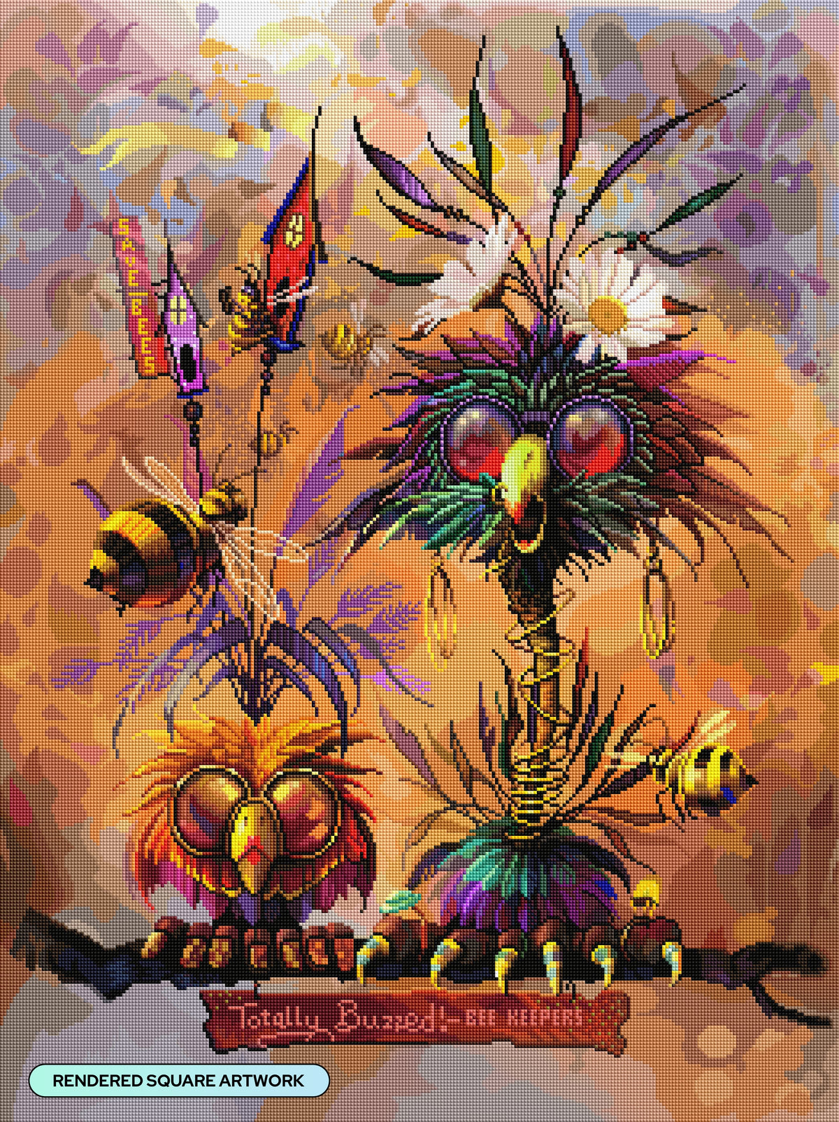 Diamond Painting Eleanor & Ethel 25.6" x 34.3" (65cm x 86.9cm) / Square with 93 Colors including 1 AB and 5 Fairy Dust Diamonds / 91,089