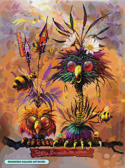 Diamond Painting Eleanor & Ethel 25.6" x 34.3" (65cm x 86.9cm) / Square with 93 Colors including 1 AB and 5 Fairy Dust Diamonds / 91,089