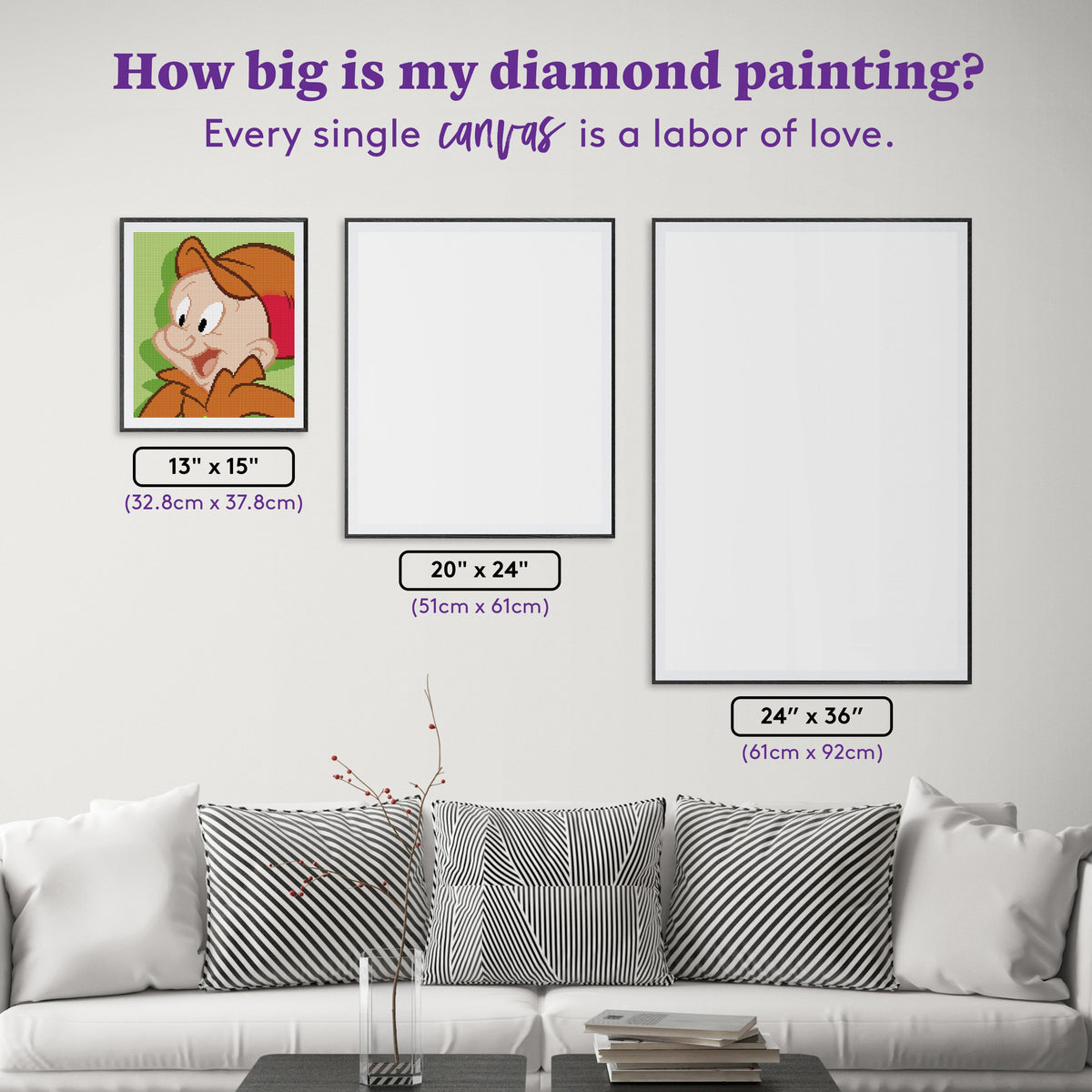 Diamond Painting Elmer Fudd™ 13" x 15" (32.8cm x 37.8cm) / Round With 12 Colors Including 1 ABs / 15,795