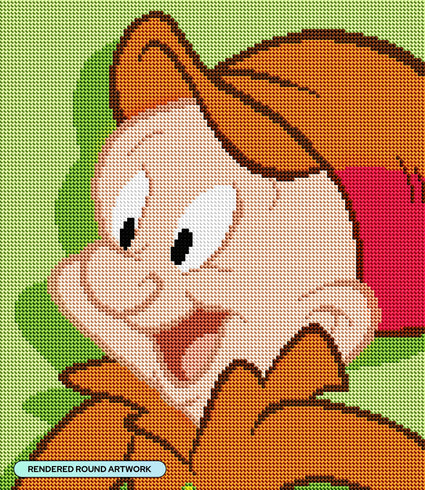 Diamond Painting Elmer Fudd™ 13" x 15" (32.8cm x 37.8cm) / Round With 12 Colors Including 1 ABs / 15,795