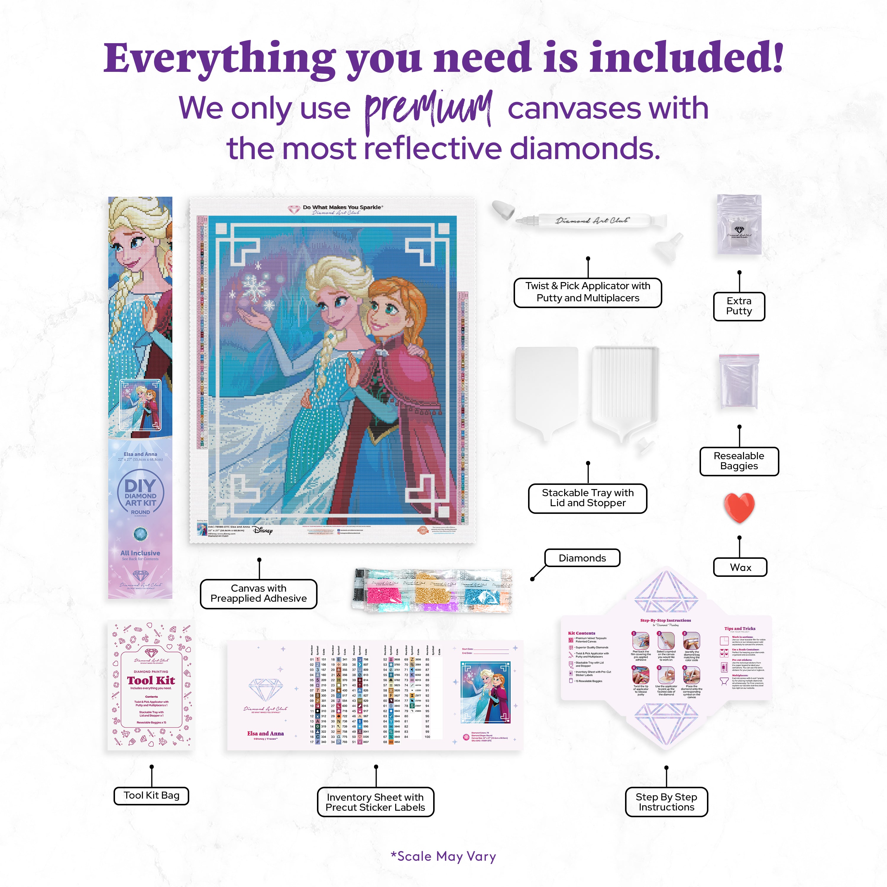 エルサとアナ ダイヤモンドペインティングキット – Diamond Art Club