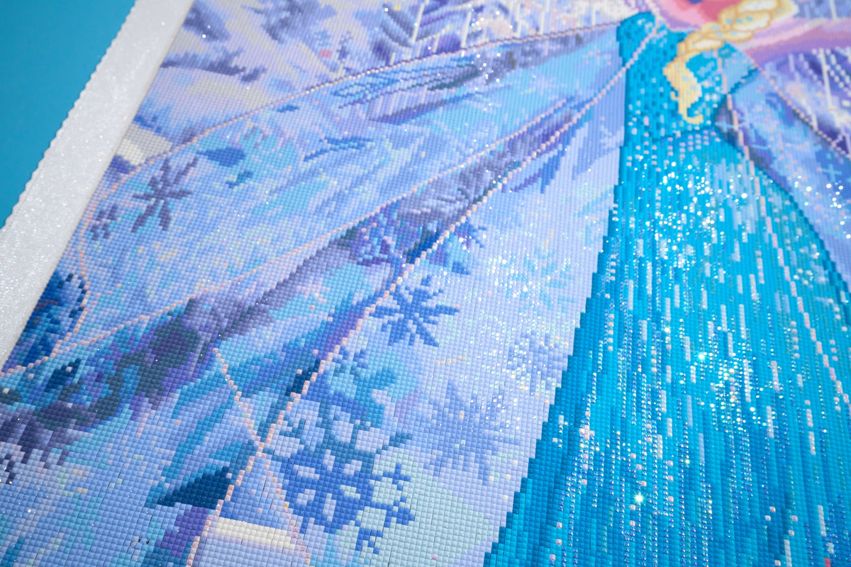 Diamond Painting Elsa, Queen of the North Mountain 27.6" x 52.4" (70cm x 133cm) / Square with 58 Colors including 2 ABs and 4 Fairy Dust Diamonds / 150,054
