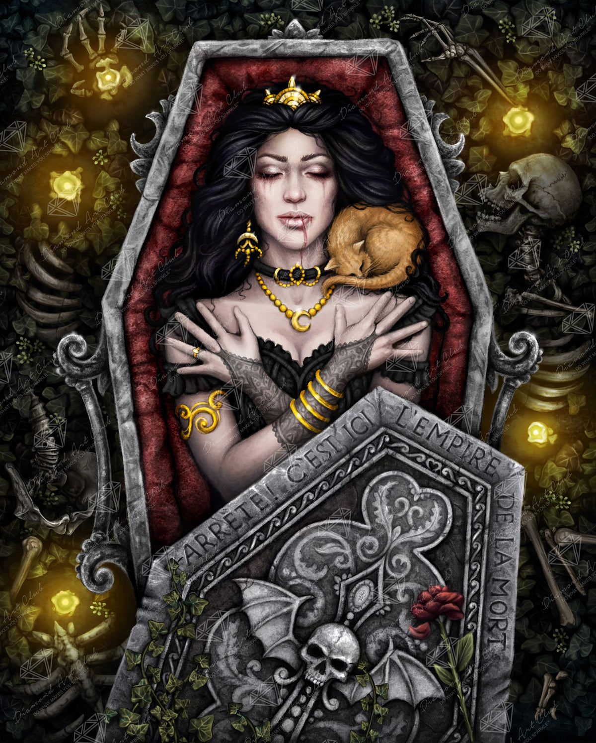 Diamond Painting Empire of Death 25.6" x 31.9" (65cm x 80.9cm) / Square with 75 Colors including 2 Iridescent Diamonds and 4 Fairy Dust Diamonds / 84,823