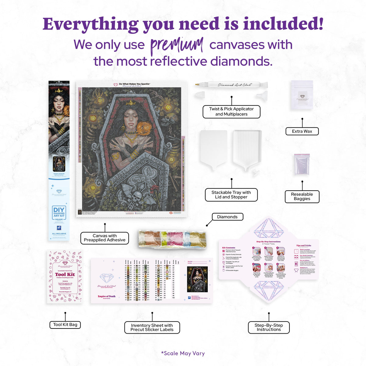 Diamond Painting Empire of Death 25.6" x 31.9" (65cm x 80.9cm) / Square with 75 Colors including 2 Iridescent Diamonds and 4 Fairy Dust Diamonds / 84,823