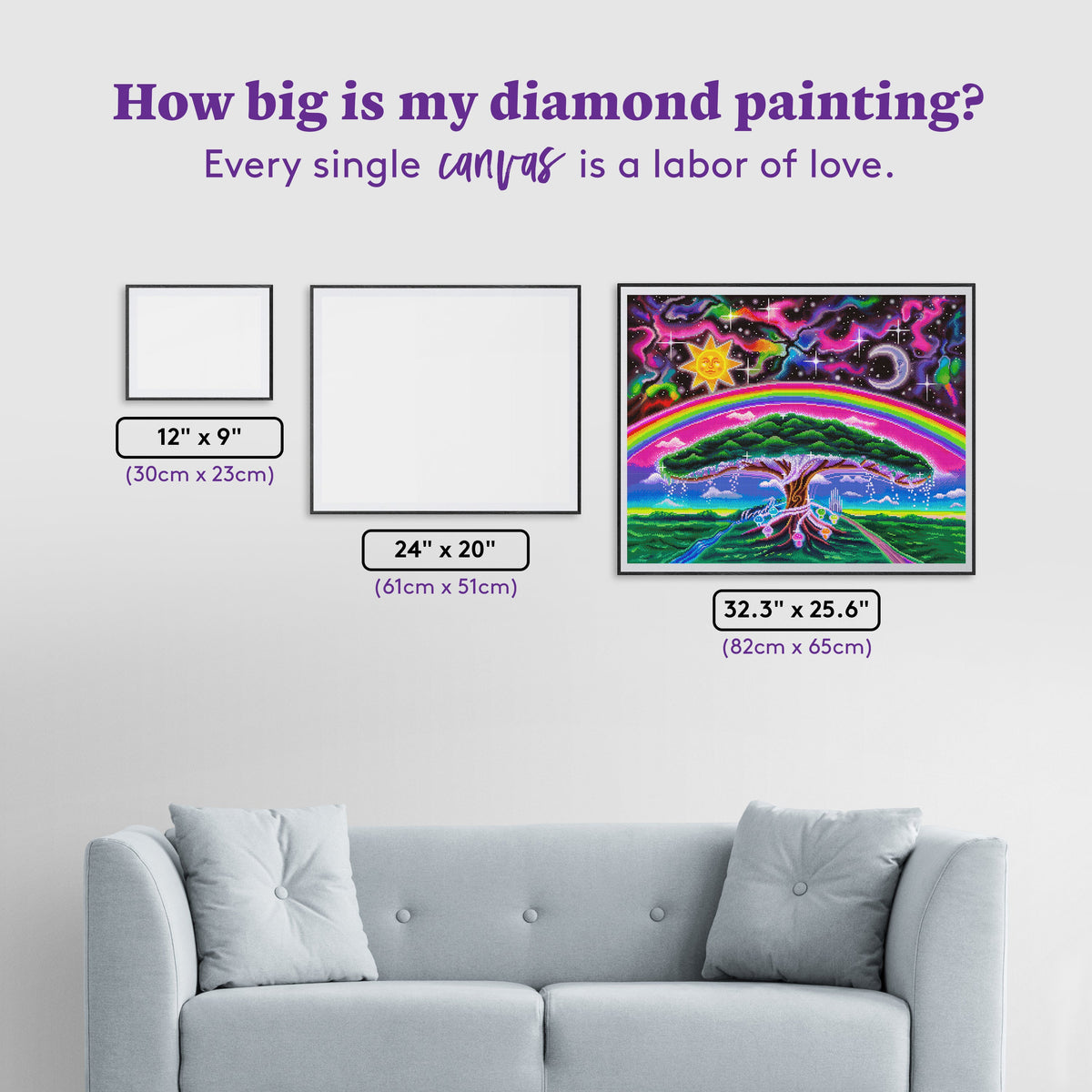 Diamond Painting Enchanted 32.3" x 25.6" (82cm x 65cm) / Square with 88 Colors including 4 ABs and 1 Iridescent Diamond and 7 Fairy Dust Diamonds / 85,869