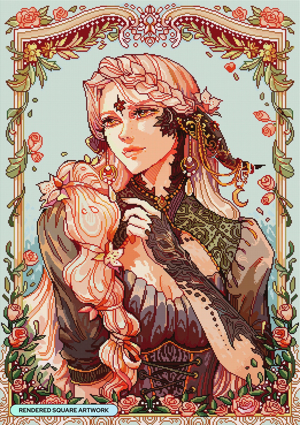 Diamond Painting Enchanted 25.6" x 36.2" (65cm x 91.8cm) / Square with 64 Colors including 2 ABs and 1 Electro Diamond and 3 Fairy Dust Diamonds / 96,309