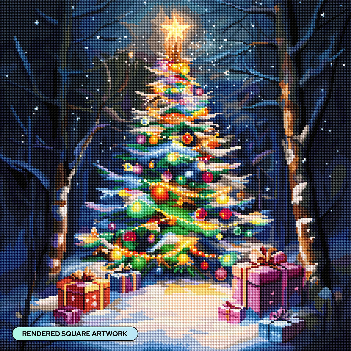 Diamond Painting Enchanted Noel 22" x 22" (55.8cm x 55.8cm) / Square with 57 Colors including 1 AB and 1 Iridescent Diamond and 4 Fairy Dust Diamonds / 50,176
