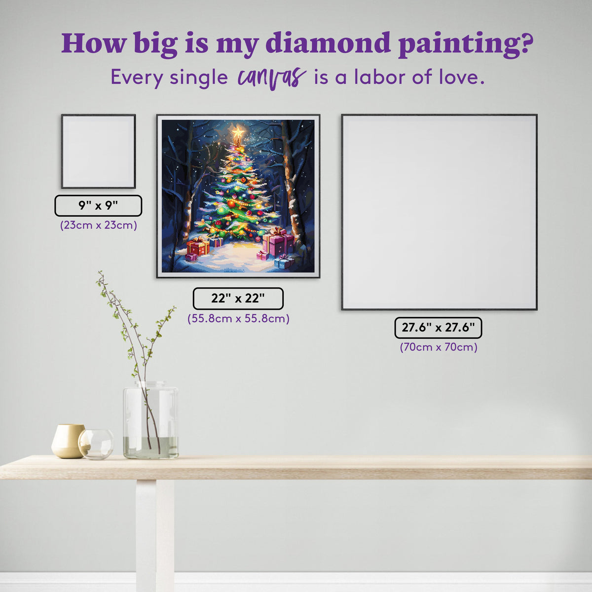 Diamond Painting Enchanted Noel 22" x 22" (55.8cm x 55.8cm) / Square with 57 Colors including 1 AB and 1 Iridescent Diamond and 4 Fairy Dust Diamonds / 50,176