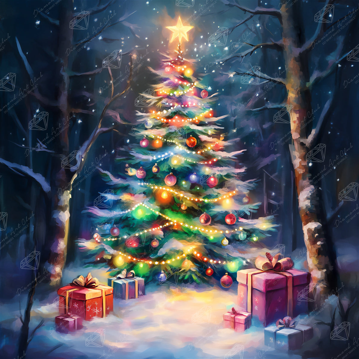 Diamond Painting Enchanted Noel 22" x 22" (55.8cm x 55.8cm) / Square with 57 Colors including 1 AB and 1 Iridescent Diamond and 4 Fairy Dust Diamonds / 50,176