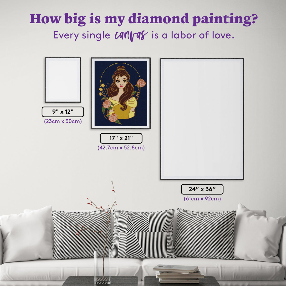 Diamond Painting Enchanted Rose 17" x 21" (42.7cm x 52.8cm) / Round with 14 Colors including 1 Electro Diamond and 2 Iridescent Diamonds and 2 Fairy Dust Diamonds / 29,760
