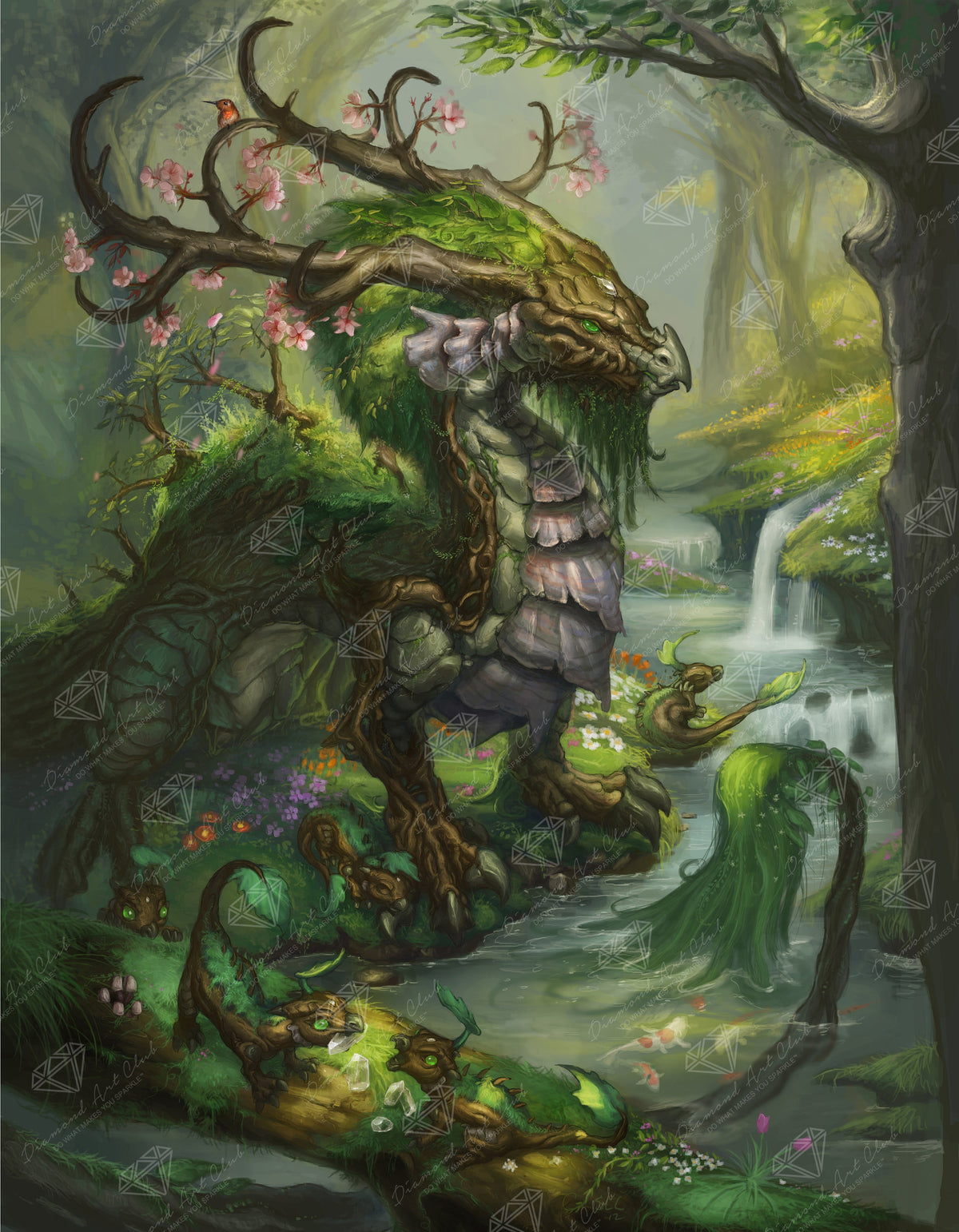 Diamond Painting Eternal Spring 27.6" x 35.4" (69.9cm x 89.9cm) / Square With 95 Colors Including 3 ABs and 3 Fairy Dust Diamonds / 101,441