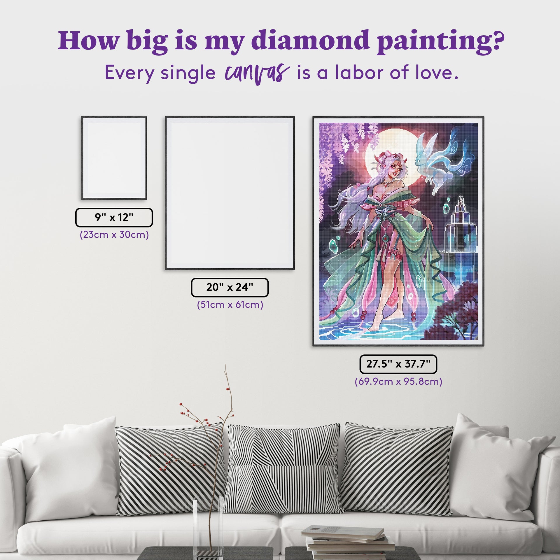 Diamond Painting Ethereal Garden 27.6" x 37.8" (69.9cm x 95.8cm) / Square with 96 Colors including 3 AB and 3 Iridescent Diamonds and 5 Fairy Dust Diamonds / 108,185