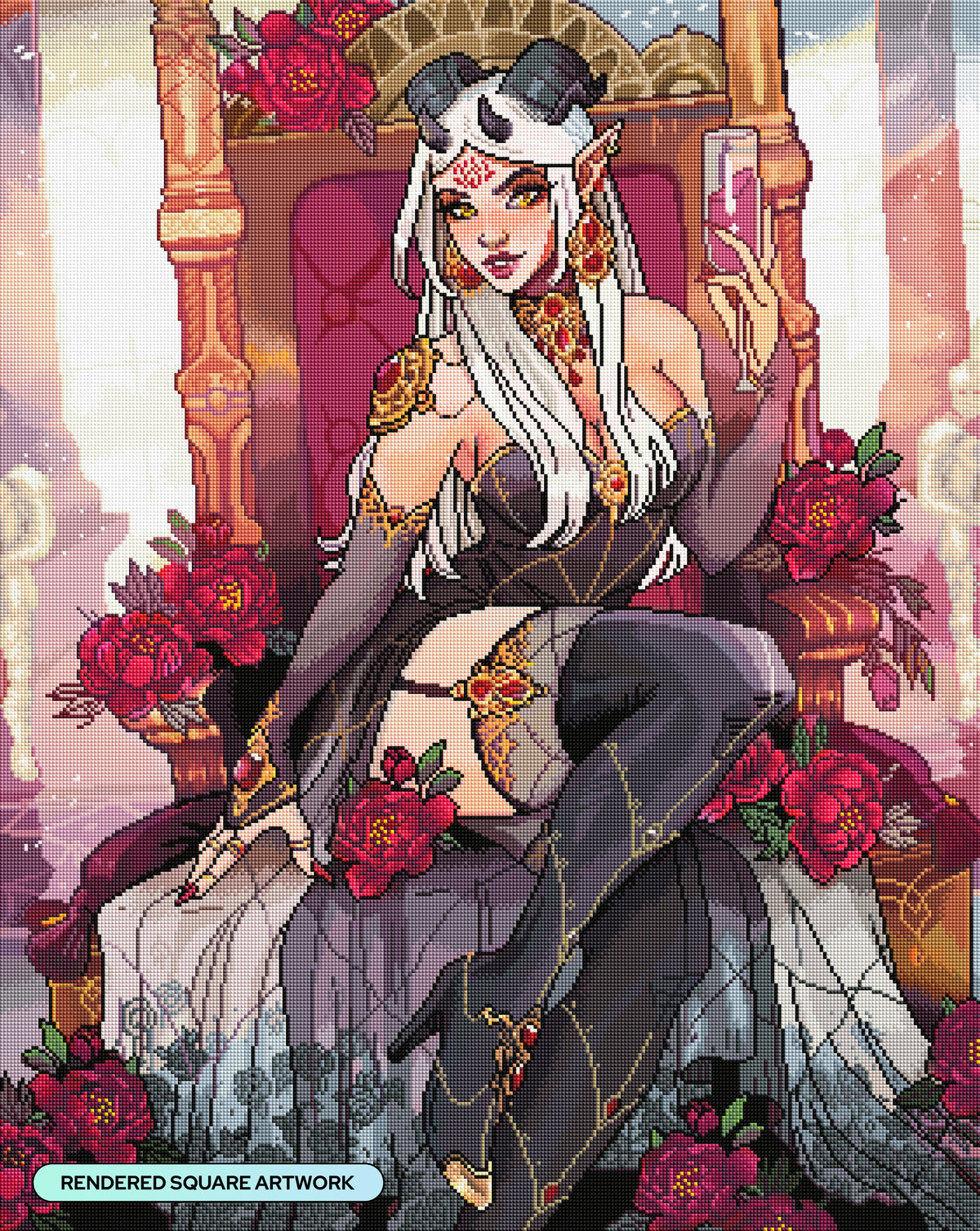 Diamond Painting Ethereal Queen 27.6" x 34.7" (69.9cm x 87.9cm) / Square with 81 Colors including 3 ABs and 6 Fairy Dust Diamonds / 99,193