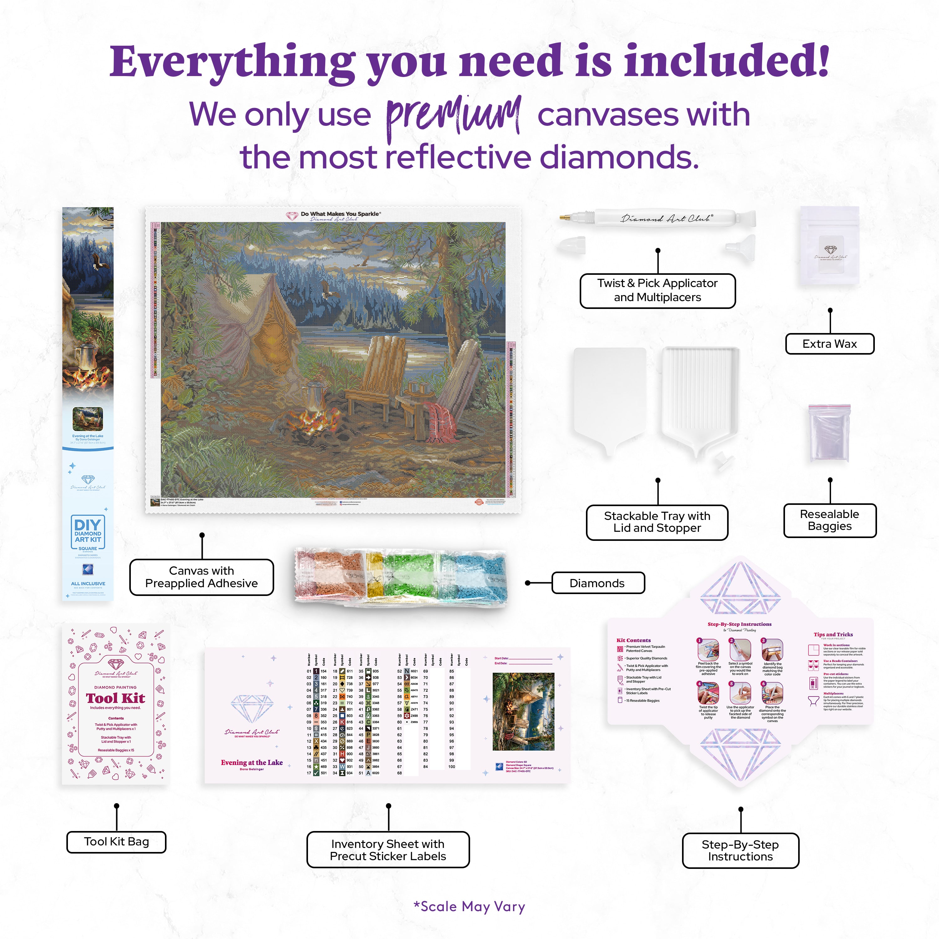 Dove、Lake Afternoon、希少画集画、新品額付 Evening at the Lake – Diamond Art Club