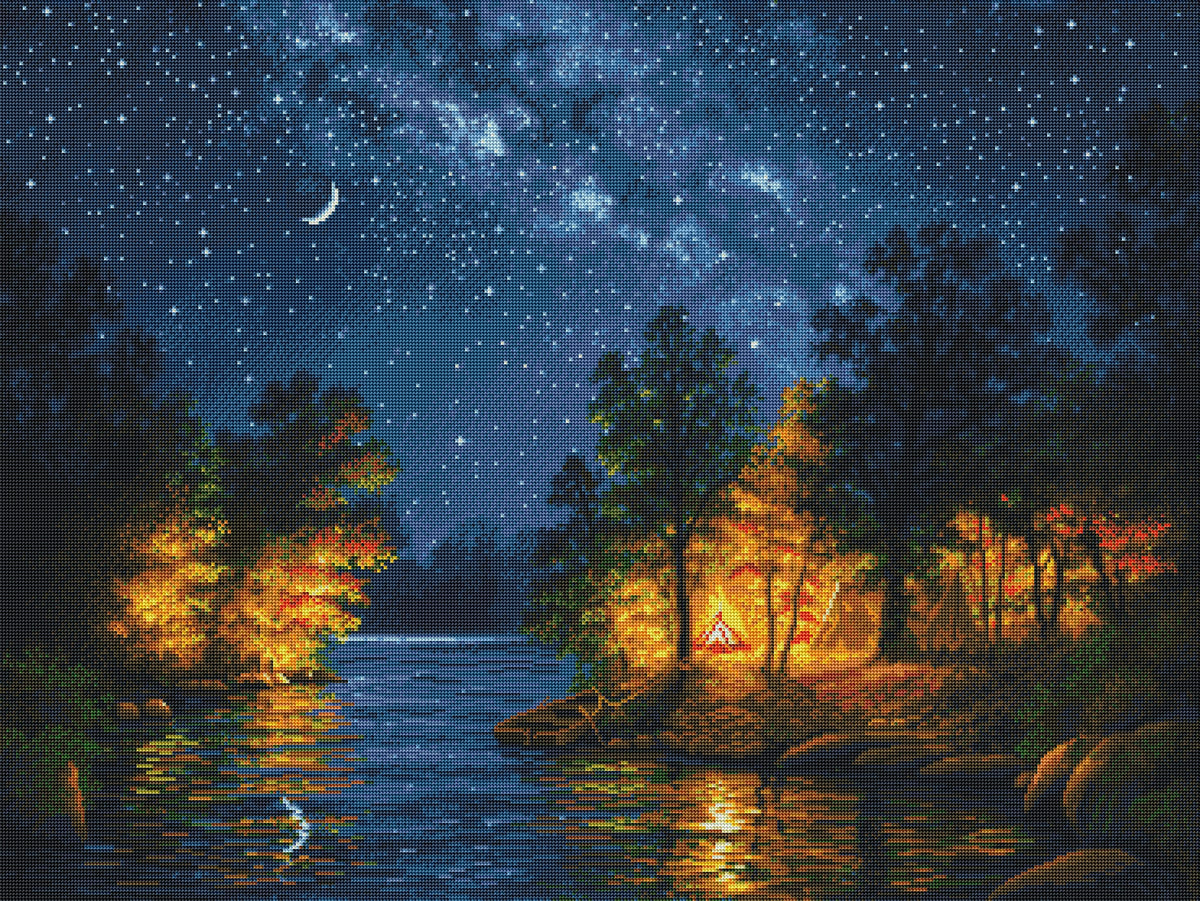 Diamond Painting Evening Melodies 36.6" x 27.6″ (93cm x 70cm) / Square with 31 Colors including 2 ABs / 102,213