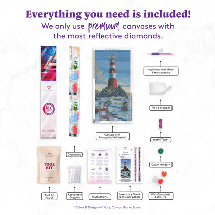 Diamond Painting Everest 22" x 44" (55.8cm x 111.8cm) / Round with 67 Colors including 5 ABs and 1 Fairy Dust Diamonds / 79,401