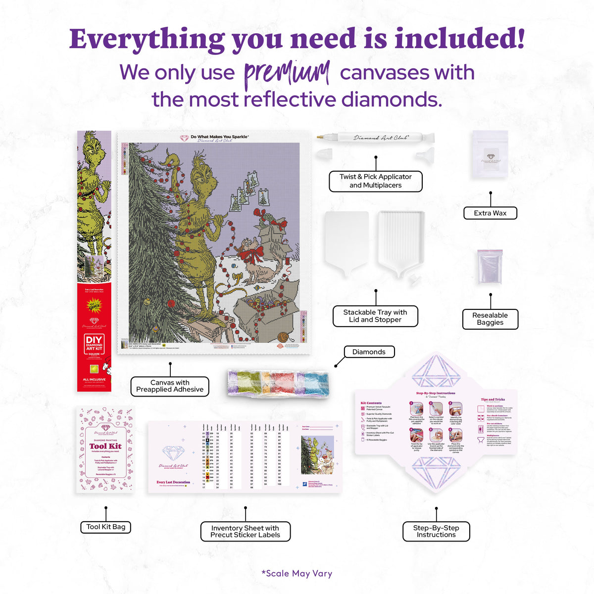 Diamond Painting Every Last Decoration 23.6" x 27.6" (60cm x 70cm) / Square with 15 Colors including 1 AB and 2 Fairy Dust Diamonds / 67,721