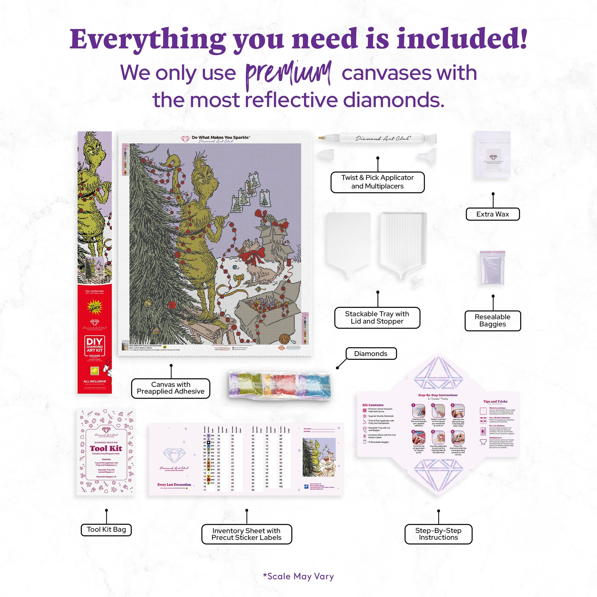 Diamond Painting Every Last Decoration 23.6" x 27.6" (60cm x 70cm) / Square with 15 Colors including 1 AB and 2 Fairy Dust Diamonds / 67,721