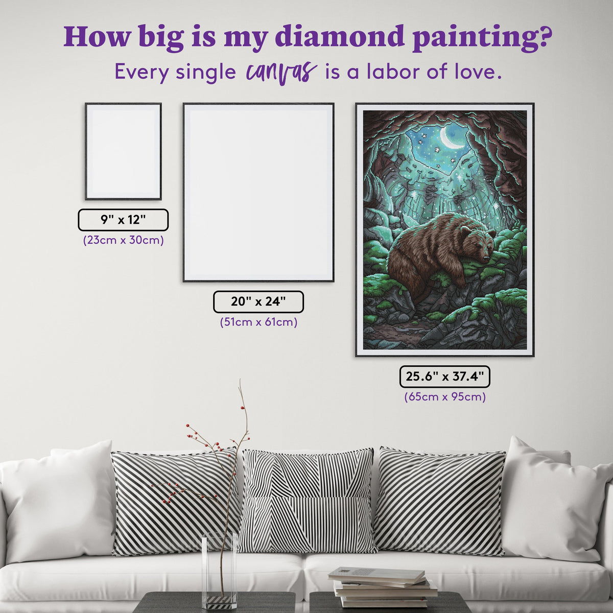 Diamond Painting Everyday Witch's Familiar - The Bear 25.6" x 37.4" (65cm x 95cm) / Square with 41 Colors including 1 AB and 3 Fairy Dust Diamonds / 99,441