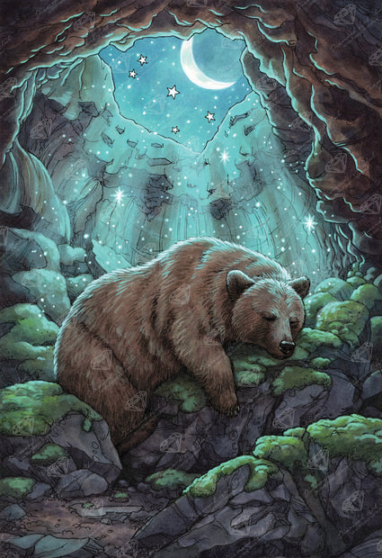 Diamond Painting Everyday Witch's Familiar - The Bear 25.6" x 37.4" (65cm x 95cm) / Square with 41 Colors including 1 AB and 3 Fairy Dust Diamonds / 99,441