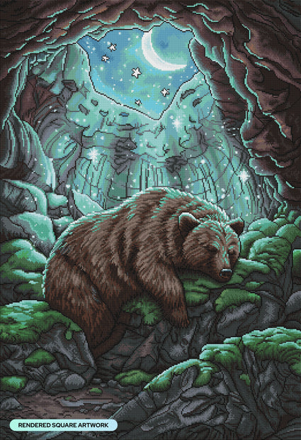 Diamond Painting Everyday Witch's Familiar - The Bear 25.6" x 37.4" (65cm x 95cm) / Square with 41 Colors including 1 AB and 3 Fairy Dust Diamonds / 99,441
