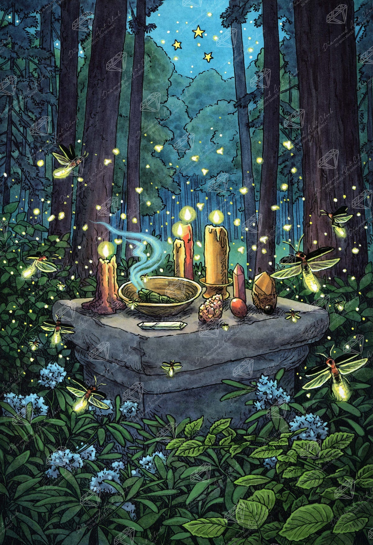 Diamond Painting Everyday Witch's Familiars - The Firefly 25.6" x 37.4" (65cm x 94.8cm) / Square with 90 Colors including 2 ABs and 4 Fairy Dust Diamonds / 99,441