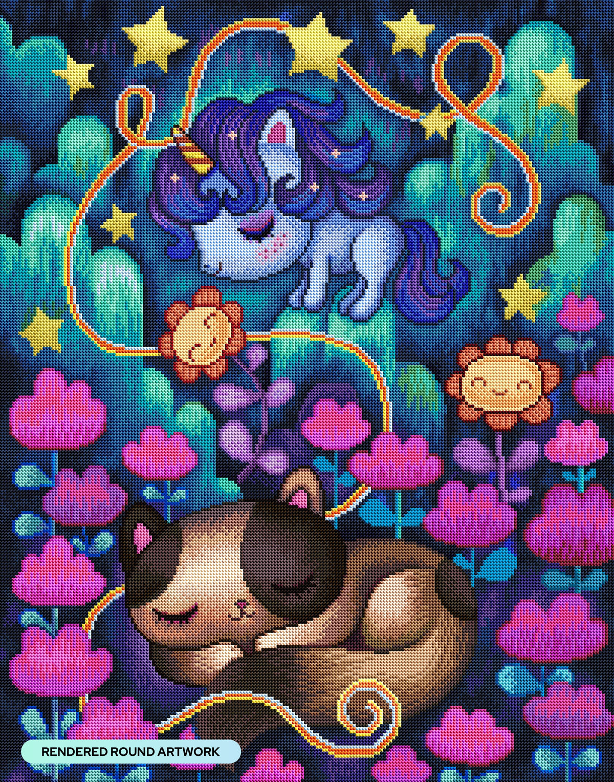 Diamond Painting Everything is Fine 22" x 28" (55.6cm x 70.7cm) / Round with 62 Colors including 2 ABs and 7 Fairy Dust Diamonds / 51,914