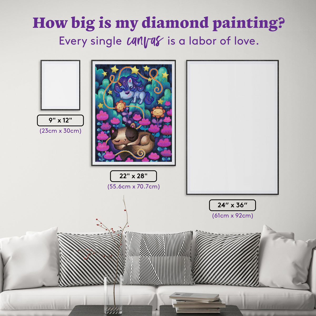 Diamond Painting Everything is Fine 22" x 28" (55.6cm x 70.7cm) / Round with 62 Colors including 2 ABs and 7 Fairy Dust Diamonds / 51,914