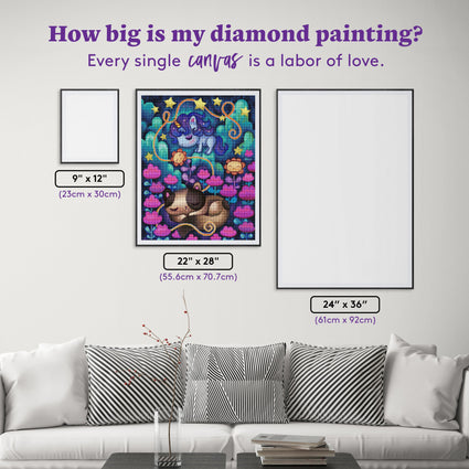 Diamond Painting Everything is Fine 22" x 28" (55.6cm x 70.7cm) / Round with 62 Colors including 2 ABs and 7 Fairy Dust Diamonds / 51,914