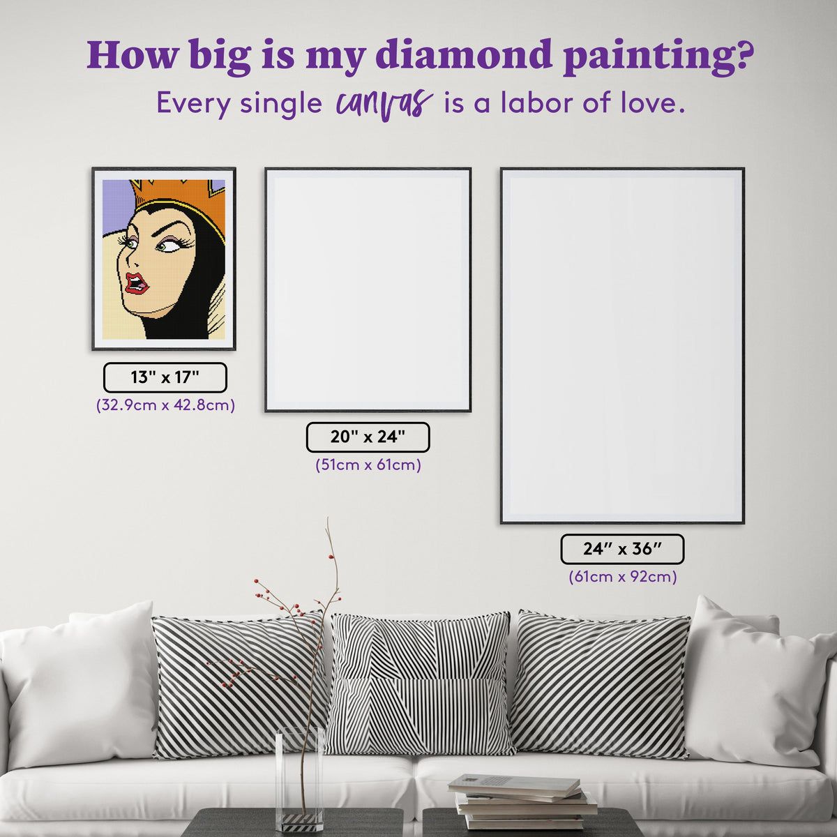 Diamond Painting Evil Queen 13" x 17" (32.9cm x 42.8cm) / Square with 12 Colors including 1 AB and 2 Fairy Dust Diamonds / 22,704