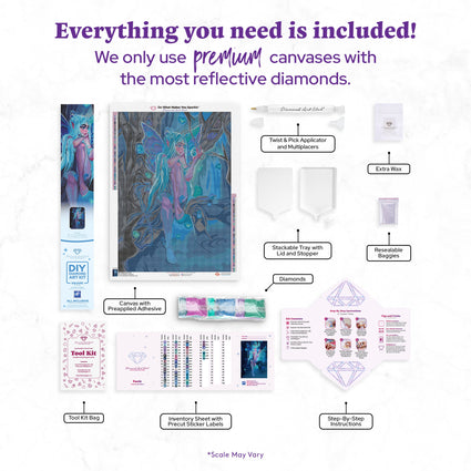 Diamond Painting Faerie 22" x 31" (55.8cm x 78.7cm) / Square with 58 Colors including 3 ABs and 2 Fairy Dust Diamonds / 70,784