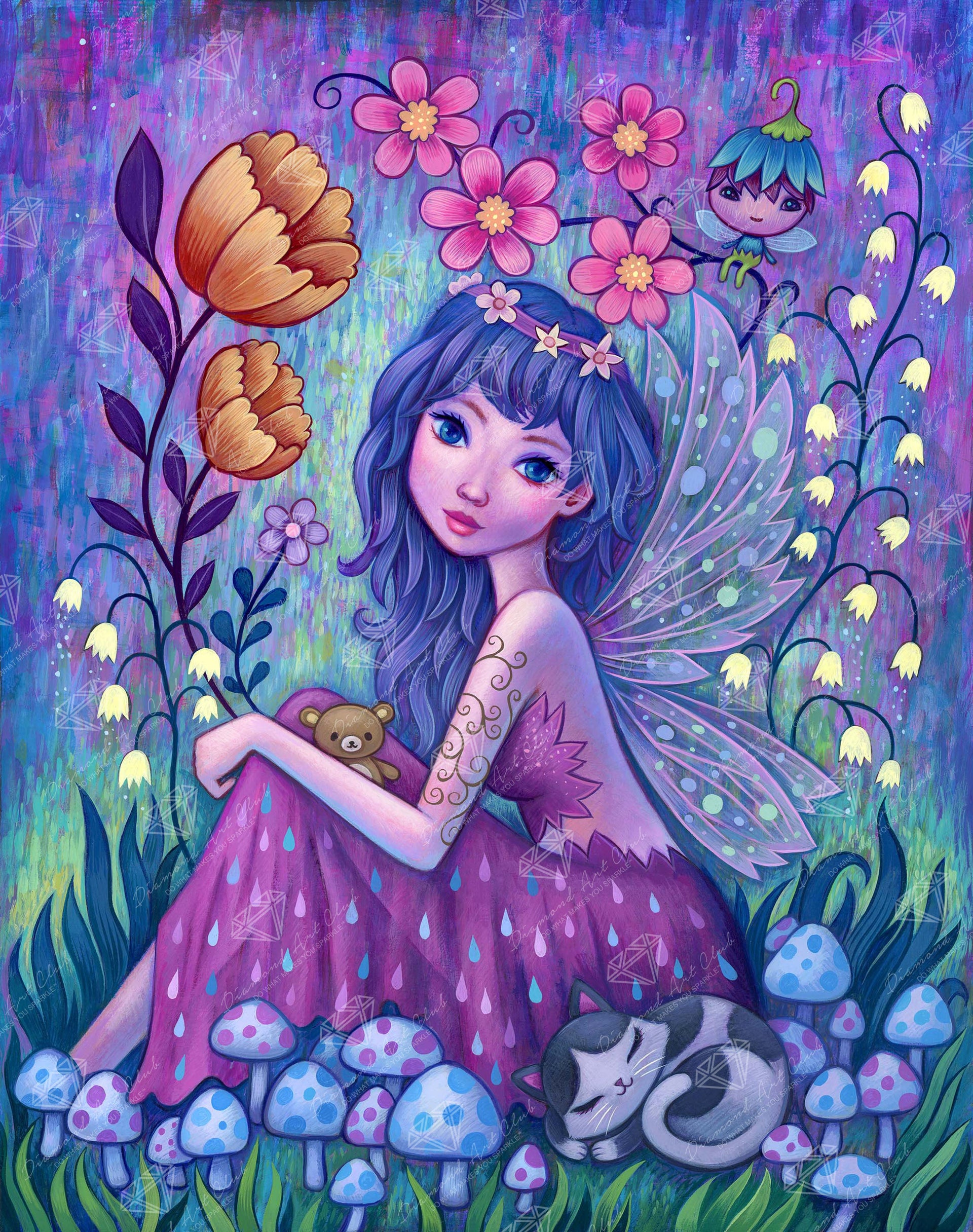 Diamond Painting Fairy 22" x 28" (55.8cm x 70.6cm) / Round with 66 Colors including 3 ABs and 3 Fairy Dust Diamonds / 50,148