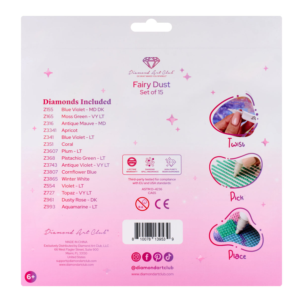 Diamond Painting Fairy Dust® - Muted Rainbow Square (Set of 15)