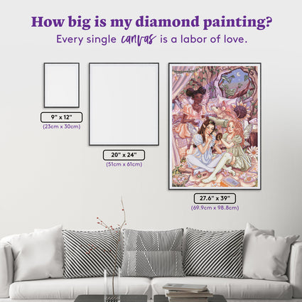 Diamond Painting Fairy Sleepover 27.6" x 39" (69.9cm x 98.8cm) / Square with 98 Colors including 3 ABs and 4 Fairy Dust Diamonds / 111,557