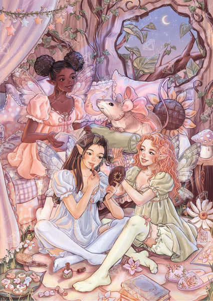 Diamond Painting Fairy Sleepover 27.6" x 39" (69.9cm x 98.8cm) / Square with 98 Colors including 3 ABs and 4 Fairy Dust Diamonds / 111,557