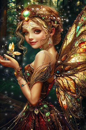 Diamond Painting Fairy Storyteller 25.6" x 38.6" (65cm x 97.8cm) / Square With 87 Colors Including 3 ABs and 1 Iridescent Diamond and 1 Special Diamond and 5 Fairy Dust Diamonds / 102,573