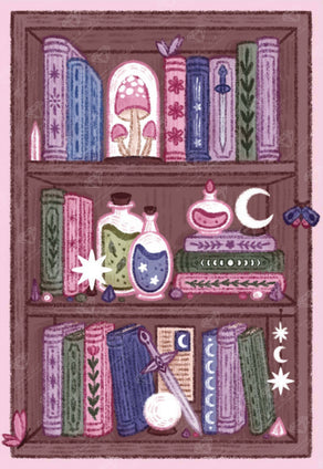 Diamond Painting Fairy Tale Bookshelf 20" x 29" (50.1cm x 72.7cm) / Round with 42 Colors including 2 ABs and 1 Iridescent Diamond and 3 Fairy Dust Diamonds / 48,048