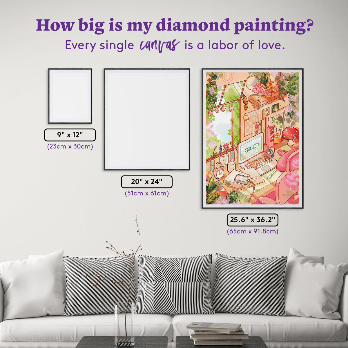 Diamond Painting Fairy Workspace 25.6" x 36.2" (65cm x 91.8cm) / Square with 84 Colors including 4 ABs and 4 Fairy Dust Diamonds / 96,309