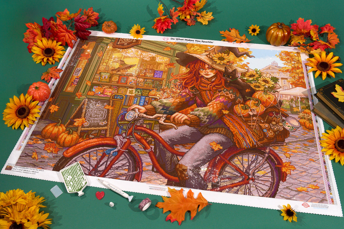 Diamond Painting Fall for the Witch 40.2" x 27.6" (101.8cm x 69.9cm) / Square With 99 Colors Including 3 ABs and 4 Fairy Dust Diamonds / 114,929