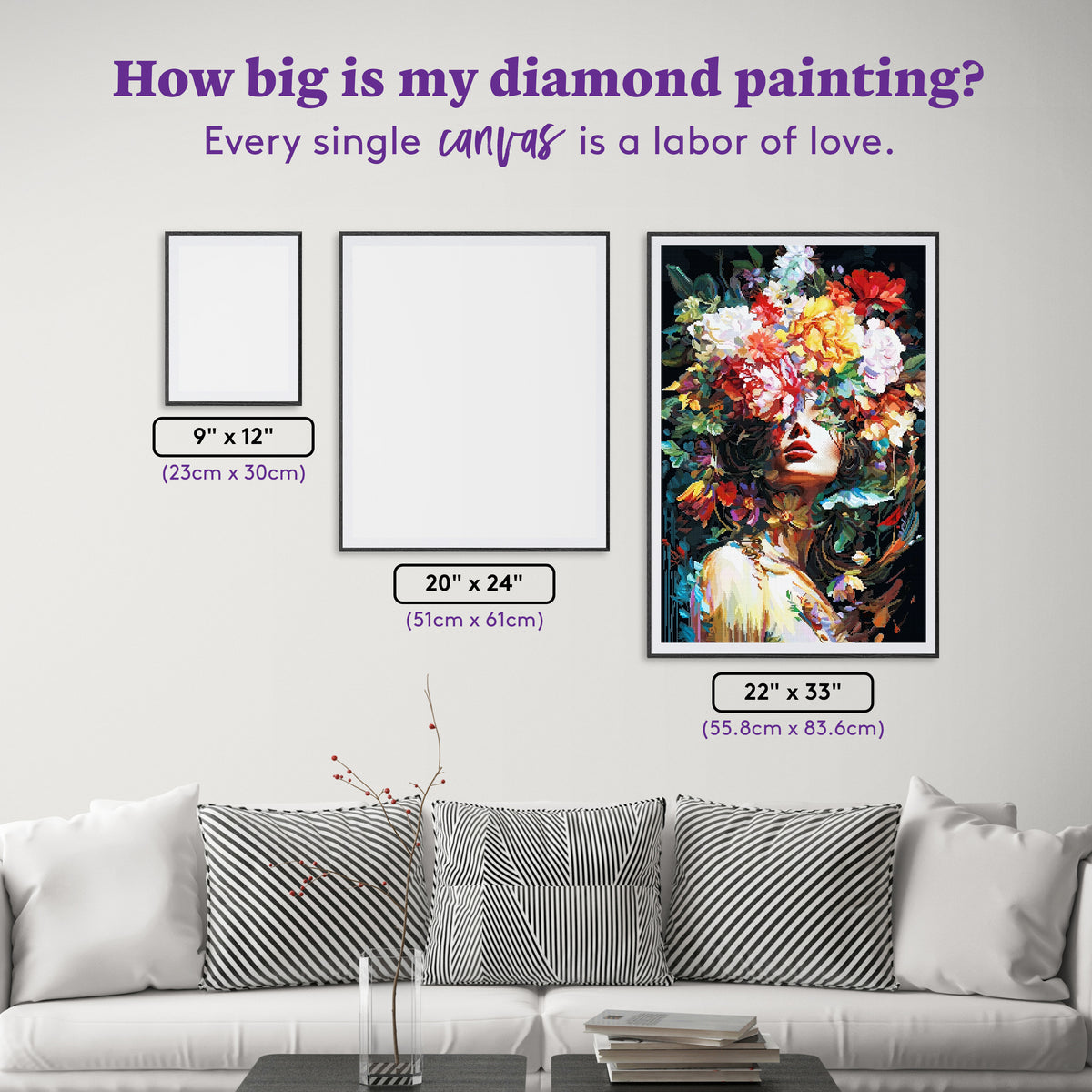 Diamond Painting Falling in Love 22" x 33" (55.8cm x 83.6cm) / Square with 99 Colors including 4 ABs and 2 Fairy Dust Diamonds / 75,264
