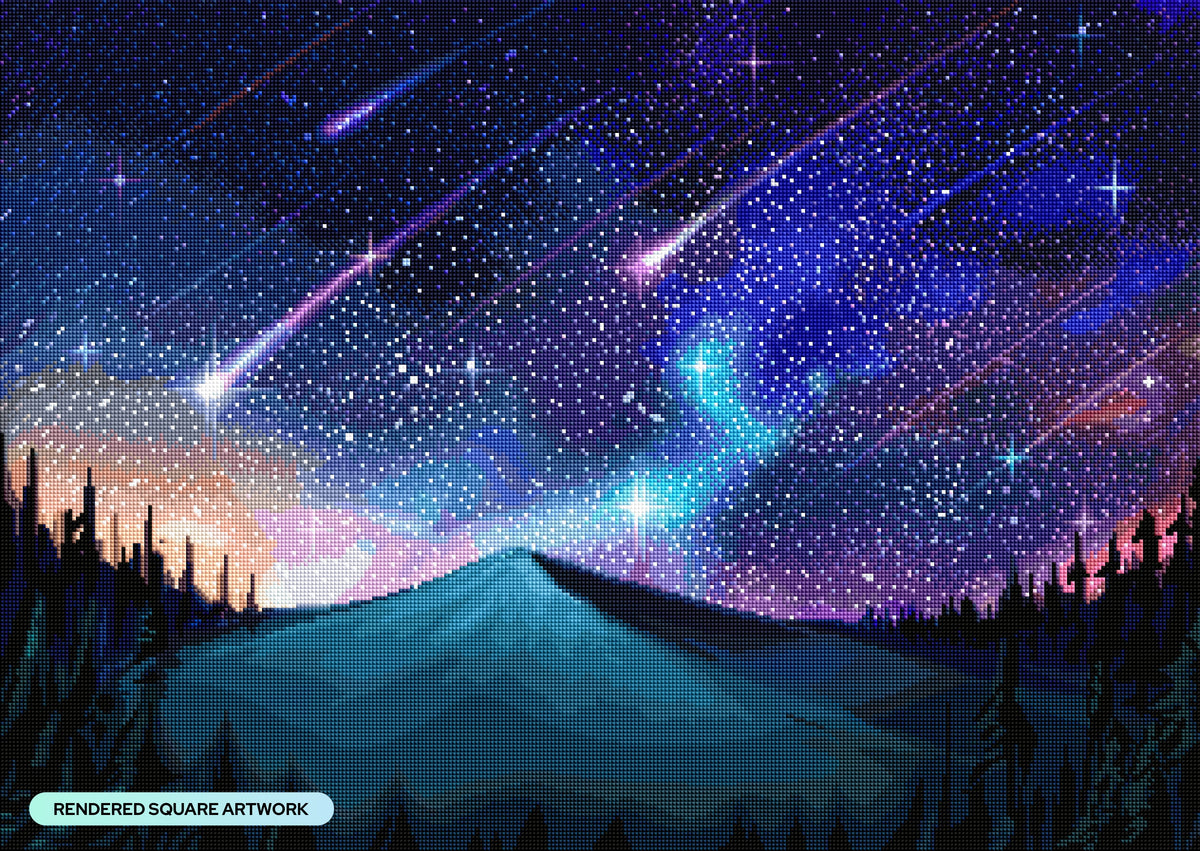 Diamond Painting Falling Star 31" x 22" (78.7cm x 55.8cm) / Square with 68 Colors Including 1 AB and 4 Fairy Dust Diamonds / 70,784