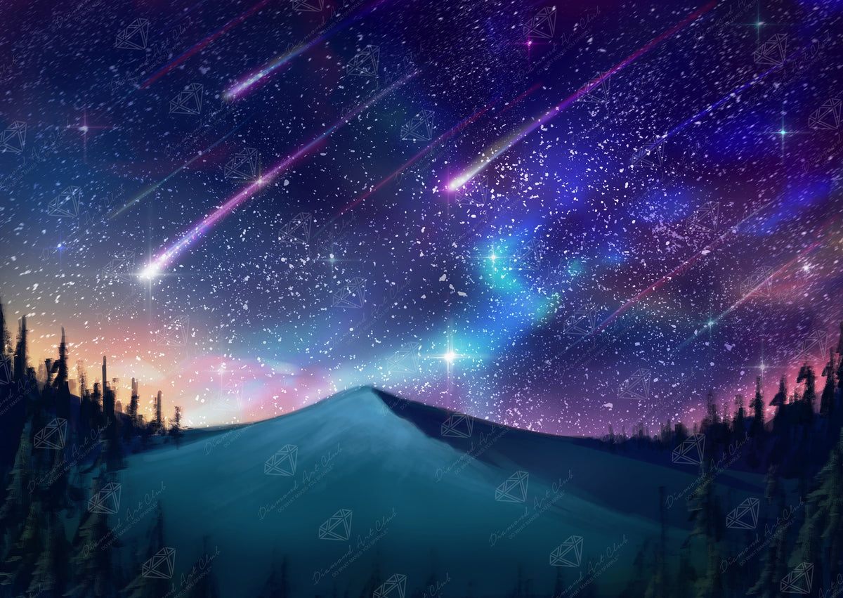 Diamond Painting Falling Star 31" x 22" (78.7cm x 55.8cm) / Square with 68 Colors Including 1 AB and 4 Fairy Dust Diamonds / 70,784