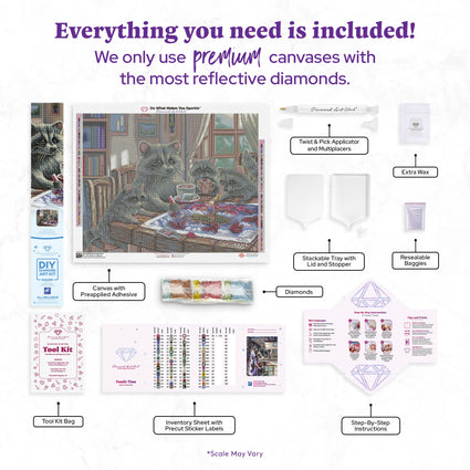 Diamond Painting Family Time 28" x 22" (70.7cm x 55.8cm) / Square with 69 Colors including 3 ABs and 5 Fairy Dust Diamonds / 63,616