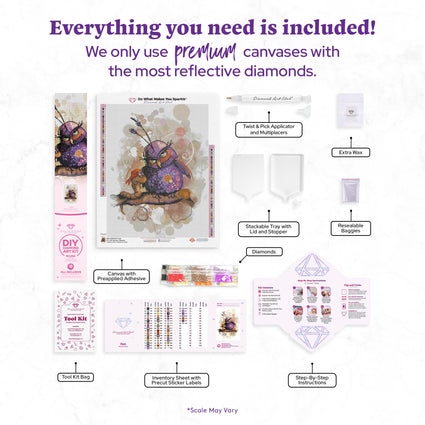 Diamond Painting Faye 17" x 22" (42.7cm x 55.6cm) / Round with 58 Colors including 4 Fairy Dust Diamonds / 31,310