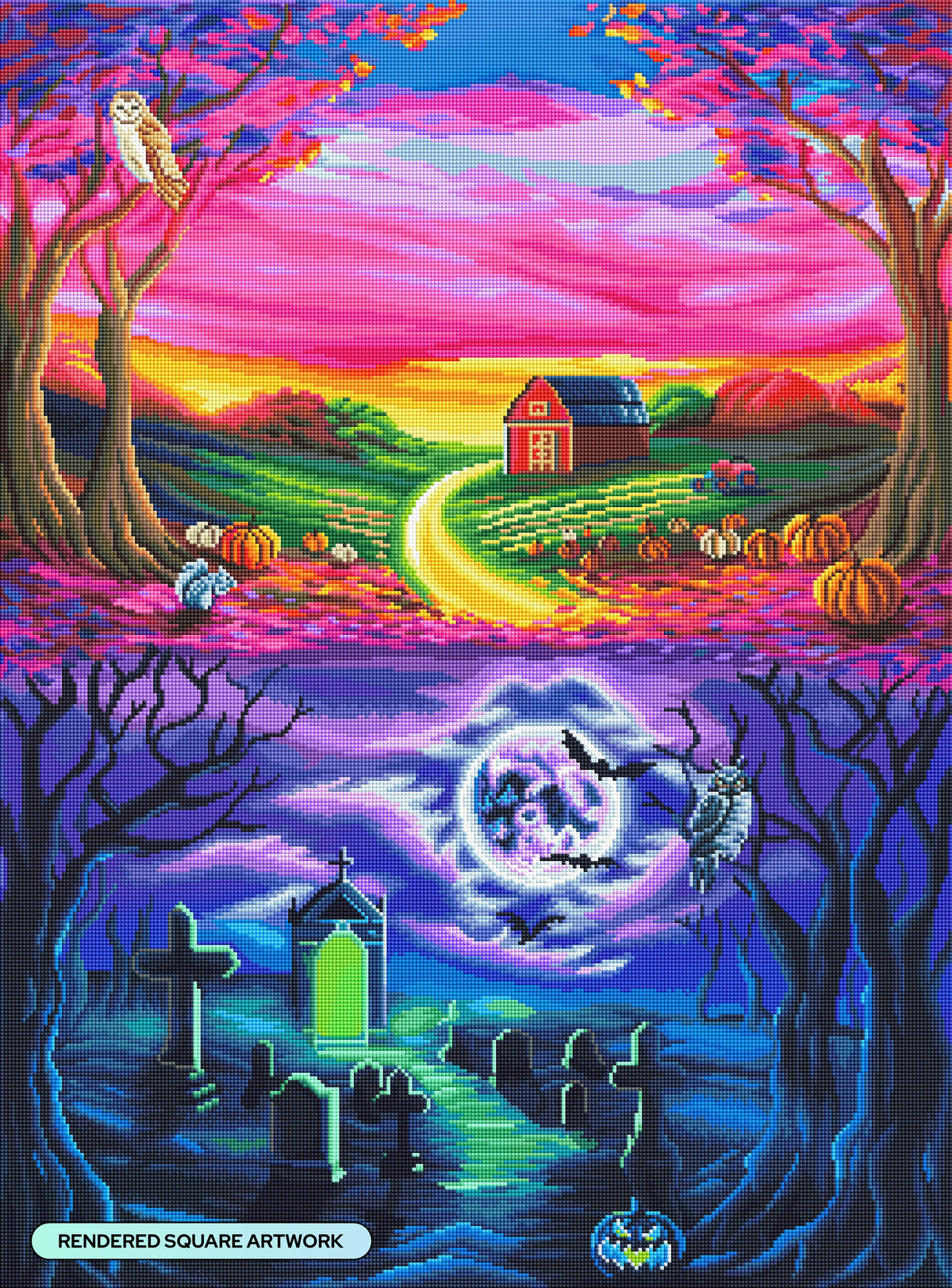 Diamond Painting Feelings of Fall 25.6" x 34.6" (65cm x 87.9cm) / Square with 56 Colors including 3 ABs and 5 Fairy Dust Diamonds / 92,133