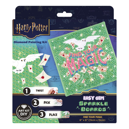 Diamond Painting Find Your Magic - Easy Gem™ Sparkle Boards 6" x 6" (15cm x 15cm) / Round with 4 Colors including 4 Iridescent Diamonds / 831