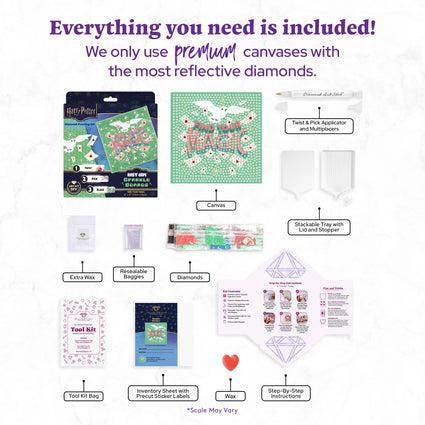 Diamond Painting Find Your Magic - Easy Gem™ Sparkle Boards 6" x 6" (15cm x 15cm) / Round with 4 Colors including 4 Iridescent Diamonds / 831