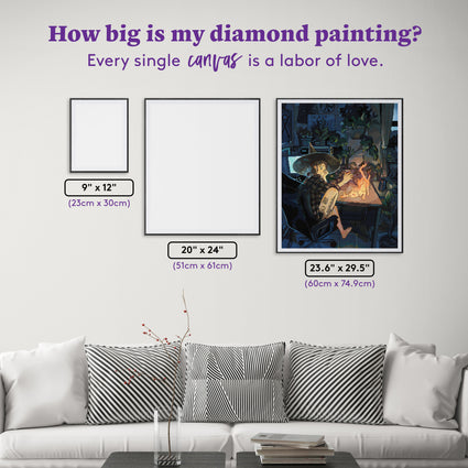 Diamond Painting Fire Kitty 23.6" x 29.5" (60cm x 74.9cm) / Square With 75 Colors Including 4 Fairy Dust Diamonds / 72,541