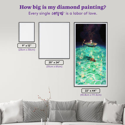 Diamond Painting Fishing Stars 22" x 44" (55.8cm x 111.5cm) / Square with 75 Colors including 1 AB and 5 Fairy Dust Diamonds / 100,352